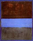 Brown Canvas Paintings - No 61 Brown Blue Brown on Blue c1953
